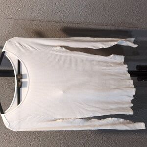 White ribbed long sleeve shirt